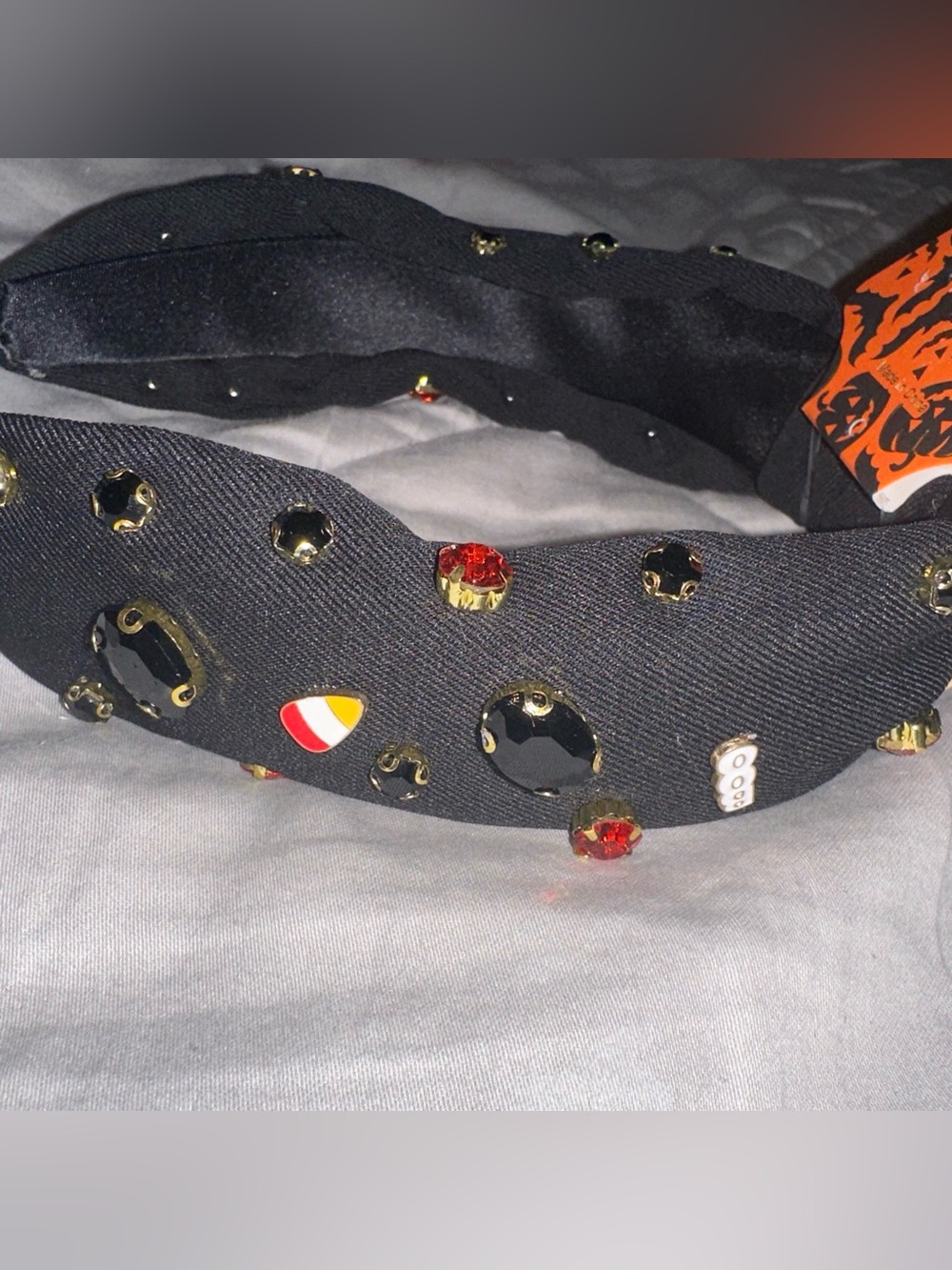 Piper K Black Jeweled Knot Headband with Mixed Accent Pins / Stones NWT - Picture 3 of 4